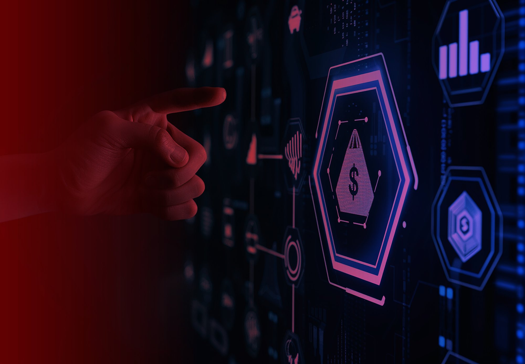 photo-hand-touching-holographic-financial-interface-with-digital-currency-symbols photo-hand-touching-holographic-financial-interface-with-digital-currency-symbols