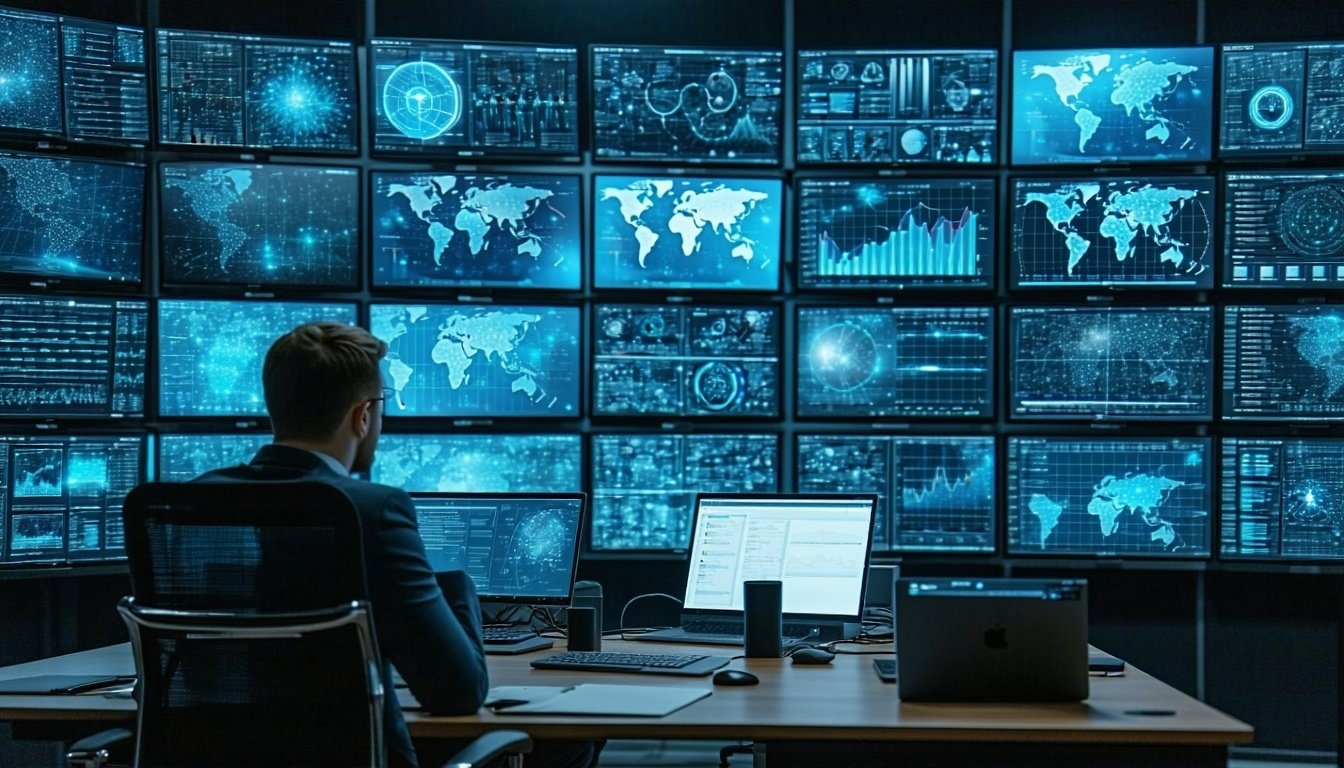 CISO views wall of screens