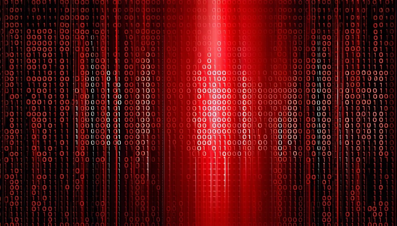 Red highlighted binary code