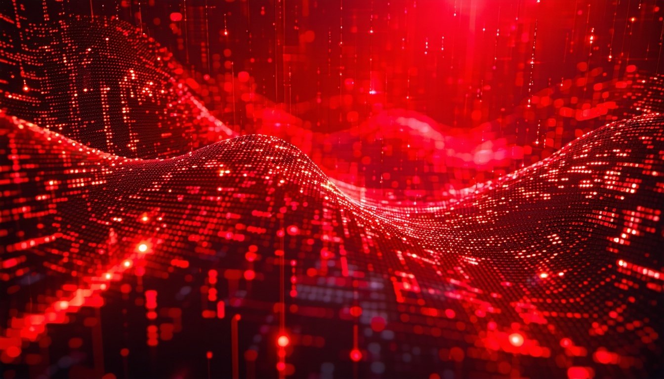 Red coding background