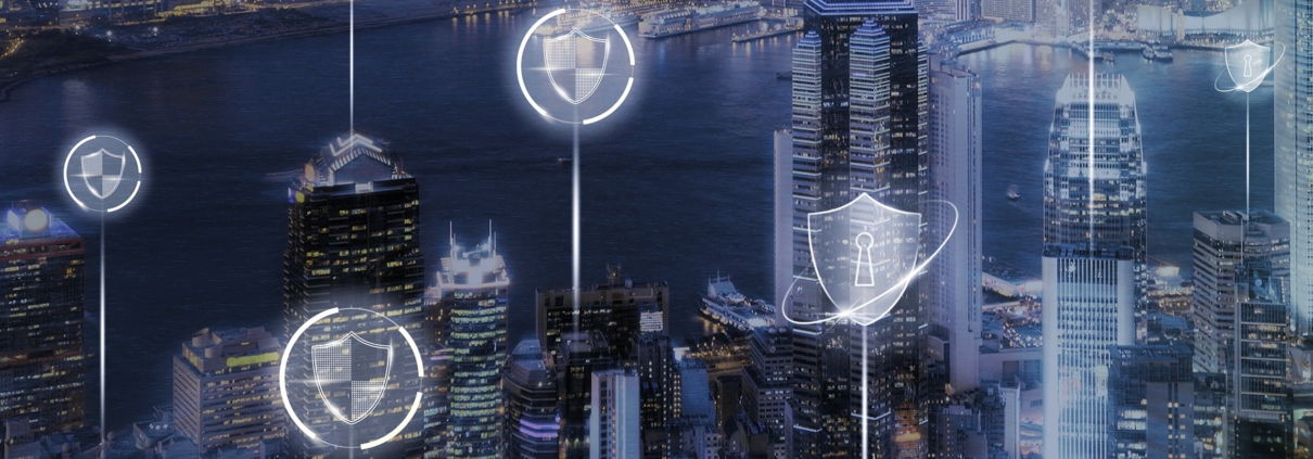 Zero Trust for Code visual showing pre-execution defense securing software execution across a connected digital city